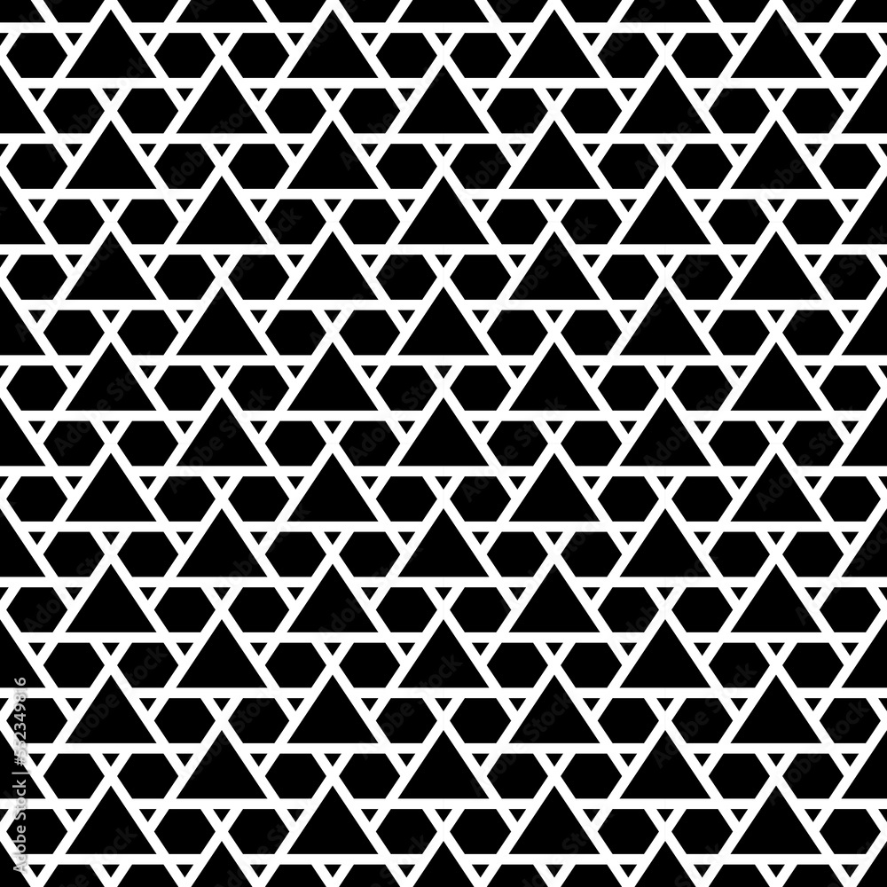 Seamless mosaic pattern. Triangles, hexagons ornament. Grid background. Ethnic tiles motif. Geometric grate wallpaper. Parquet backdrop. Digital paper, page fills, textile print. Vector. Seamless mosaic pattern. Triangles, hexagons ornament. Grid background. Ethnic tiles motif. Geometric grate wallpaper. Parquet backdrop. Digital paper, page fills, textile print. Vector.