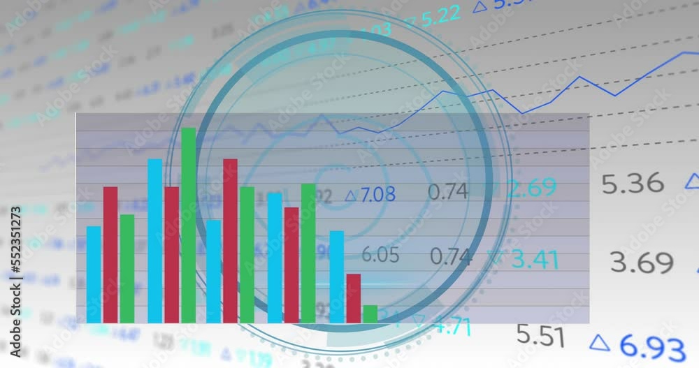 Animation of data processing over eye icon Animation of data processing over eye icon