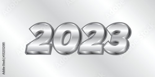 Happy new year 2023 square template with 3D number.