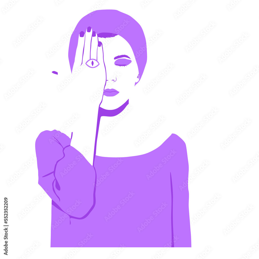 Fashion minimal illustration. Fashion girl. Trendy look Fashion minimal illustration. Fashion girl. Trendy look