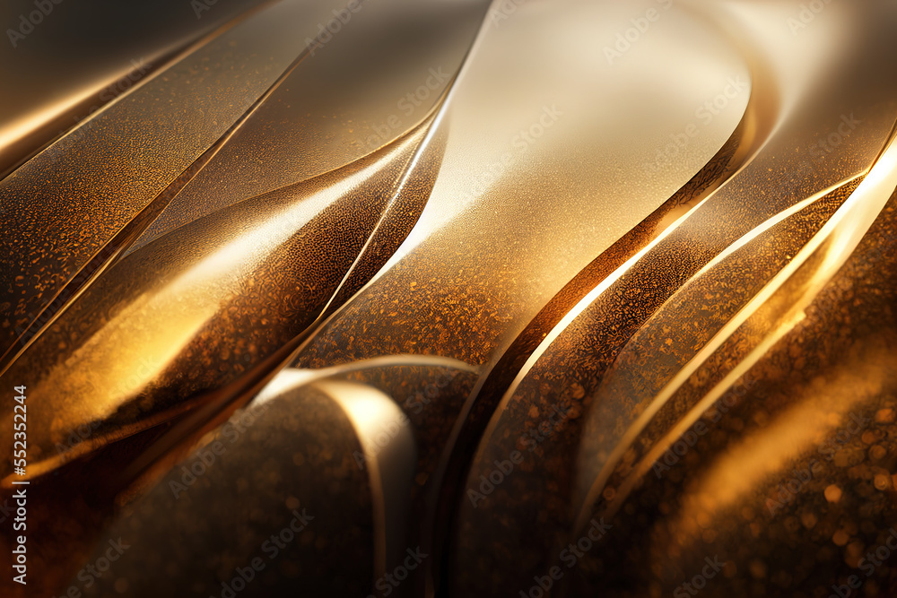 Abstract gold background. Ai generated.