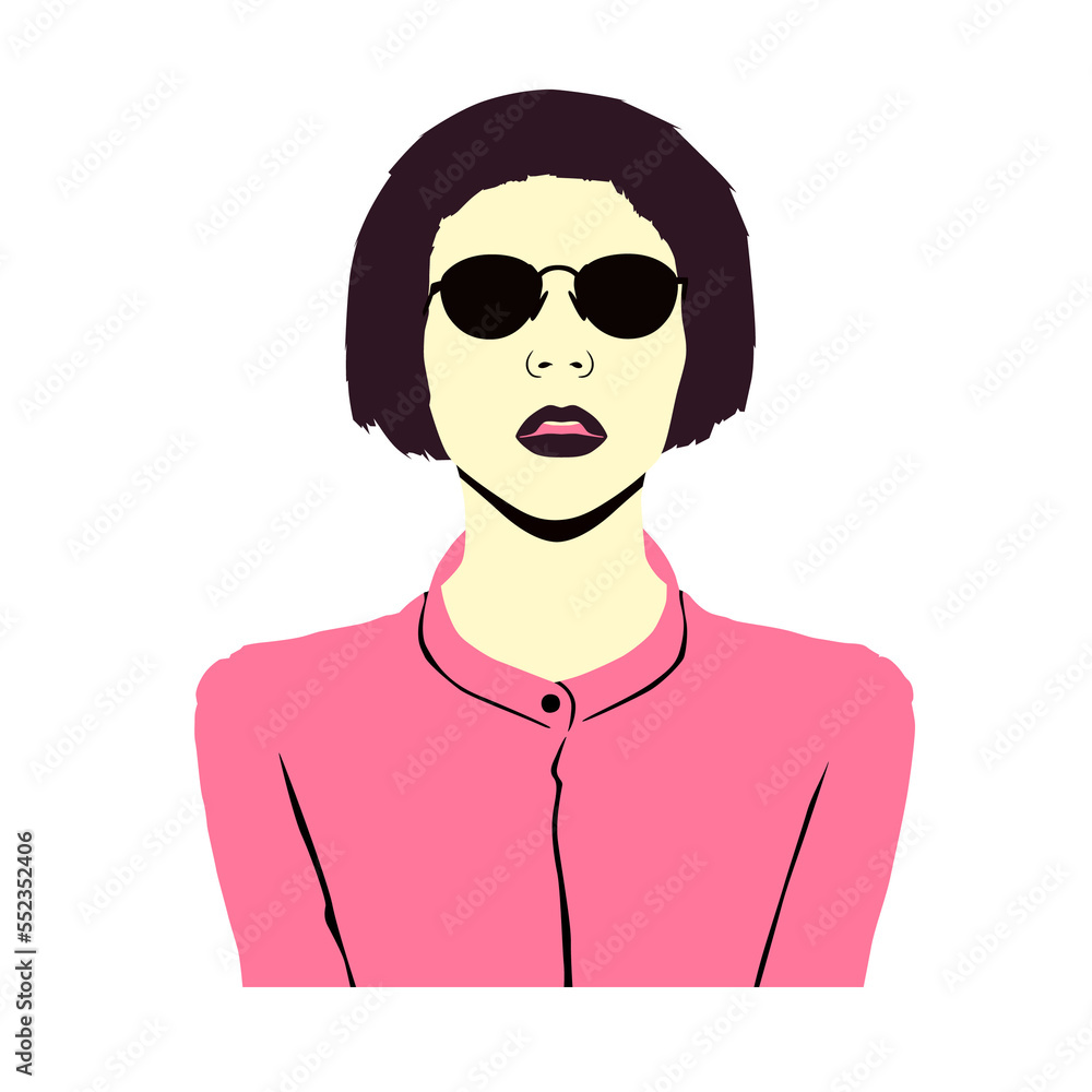 Fashion minimal illustration. Fashion girl. Trendy look Fashion minimal illustration. Fashion girl. Trendy look