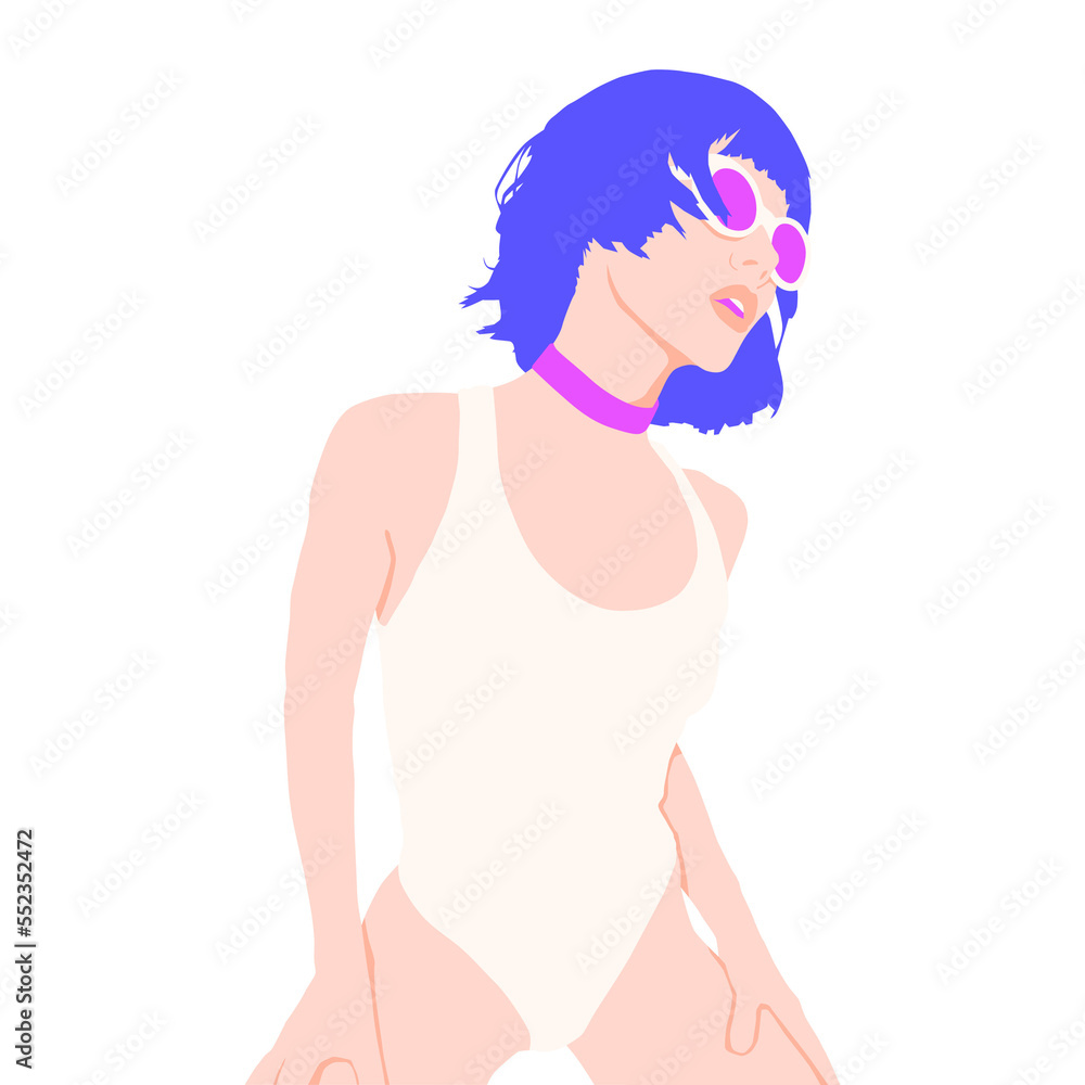 Fashion minimal illustration. Fashion girl. Trendy look Fashion minimal illustration. Fashion girl. Trendy look