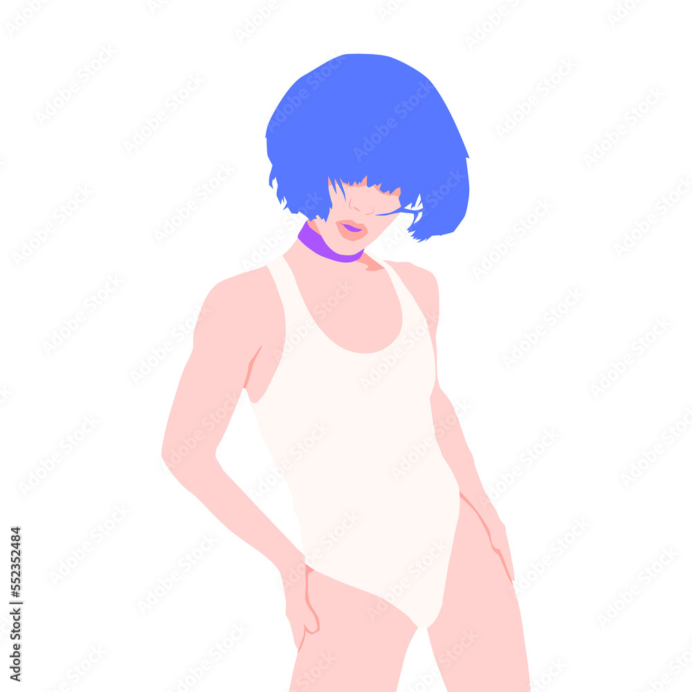 Fashion minimal illustration. Fashion girl. Trendy look Fashion minimal illustration. Fashion girl. Trendy look