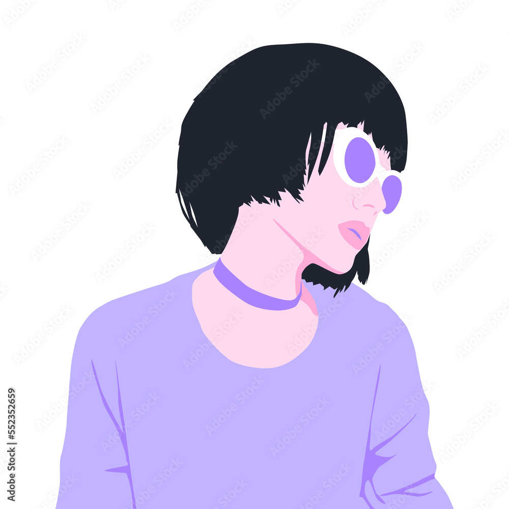 Fashion minimal illustration. Fashion girl. Trendy look Fashion minimal illustration. Fashion girl. Trendy look