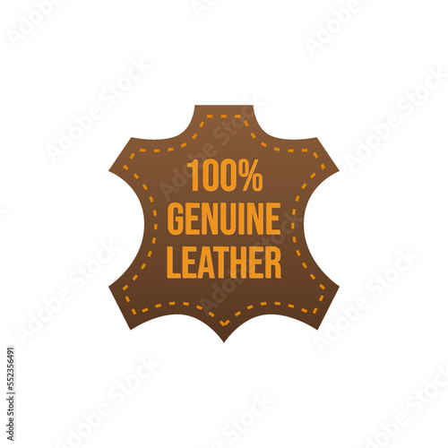 100 percent genuine leather logo vector icon illustration