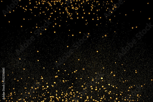Abstract background with golden glitter. 3D render illustration.
