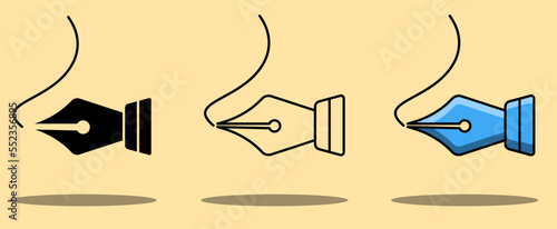 Curvature tool line and glyph icon, graphic design and designer, pen tool sign vector graphics.adobe illustrator tools.