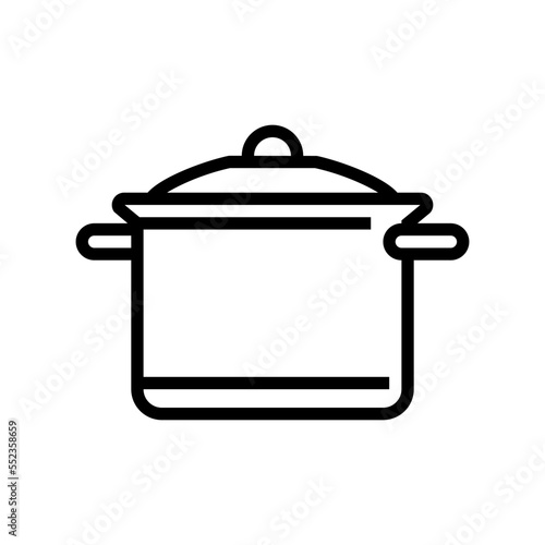 kitchen pot cooking line icon vector. kitchen pot cooking sign. isolated contour symbol black illustration