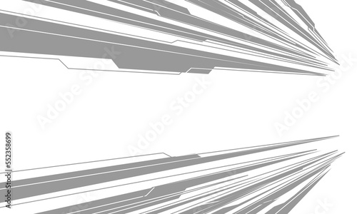 Abstract grey cyber speed line direction geometric on white design modern futuristic technology background vector