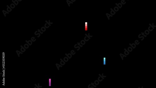 Pixel fireworks animation on black screen