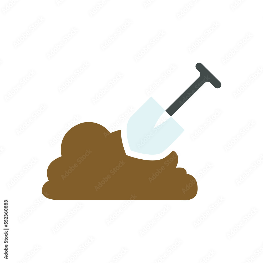 shovel icon on a white background, vector illustration shovel icon on a white background, vector illustration