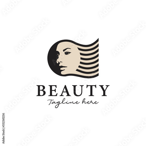 woman beauty logo design, vector illustration