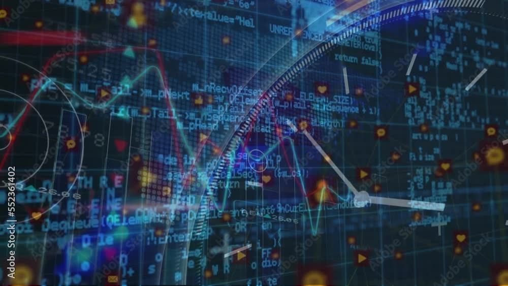 Animation of data processing over clock Animation of data processing over clock