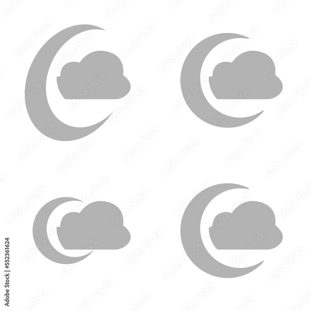 moon and clouds icon, vector illustration