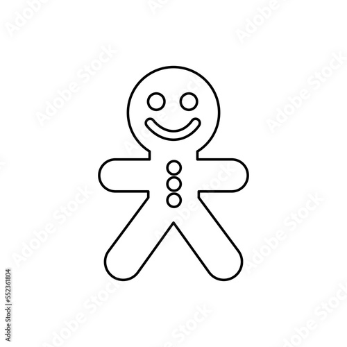 gingerbread man icon, vector illustration