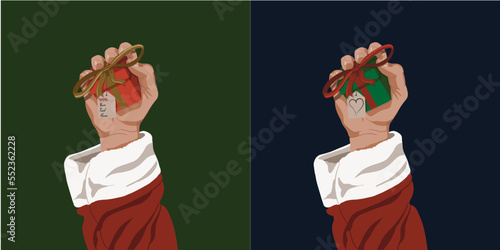 Santa Hand Grasping Gift | Santa Holding Gift