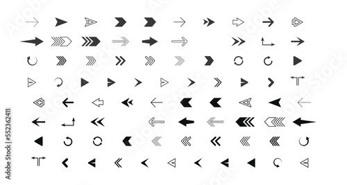  Vector arrow Icon Set Design, Arrow vector collection. Arrow. Cursor. Modern simple arrows.