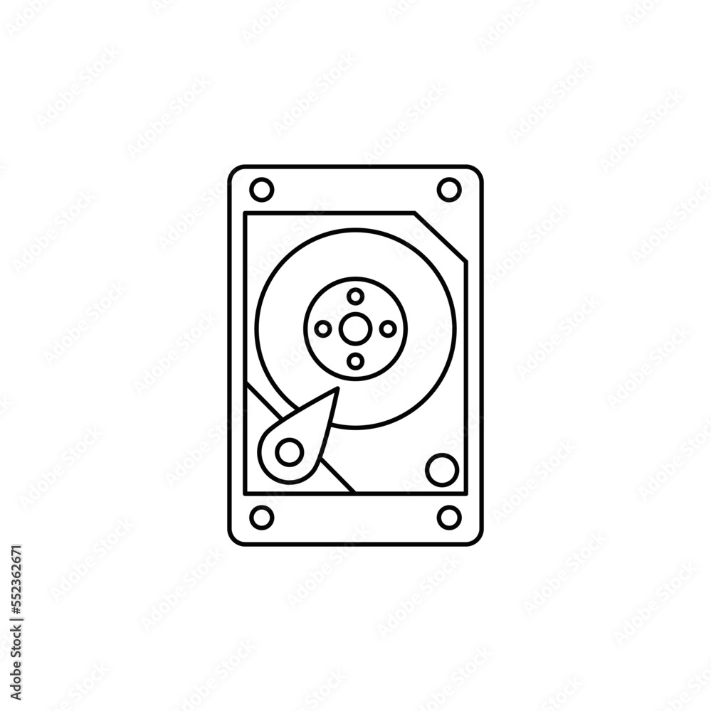 HDD drive computer storage icon in line style icon, isolated on white background HDD drive computer storage icon in line style icon, isolated on white background