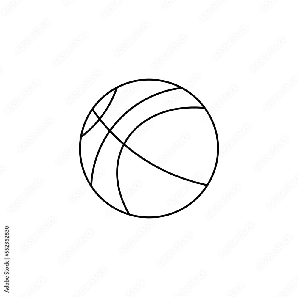 Basketball icon in line style icon, isolated on white background Basketball icon in line style icon, isolated on white background