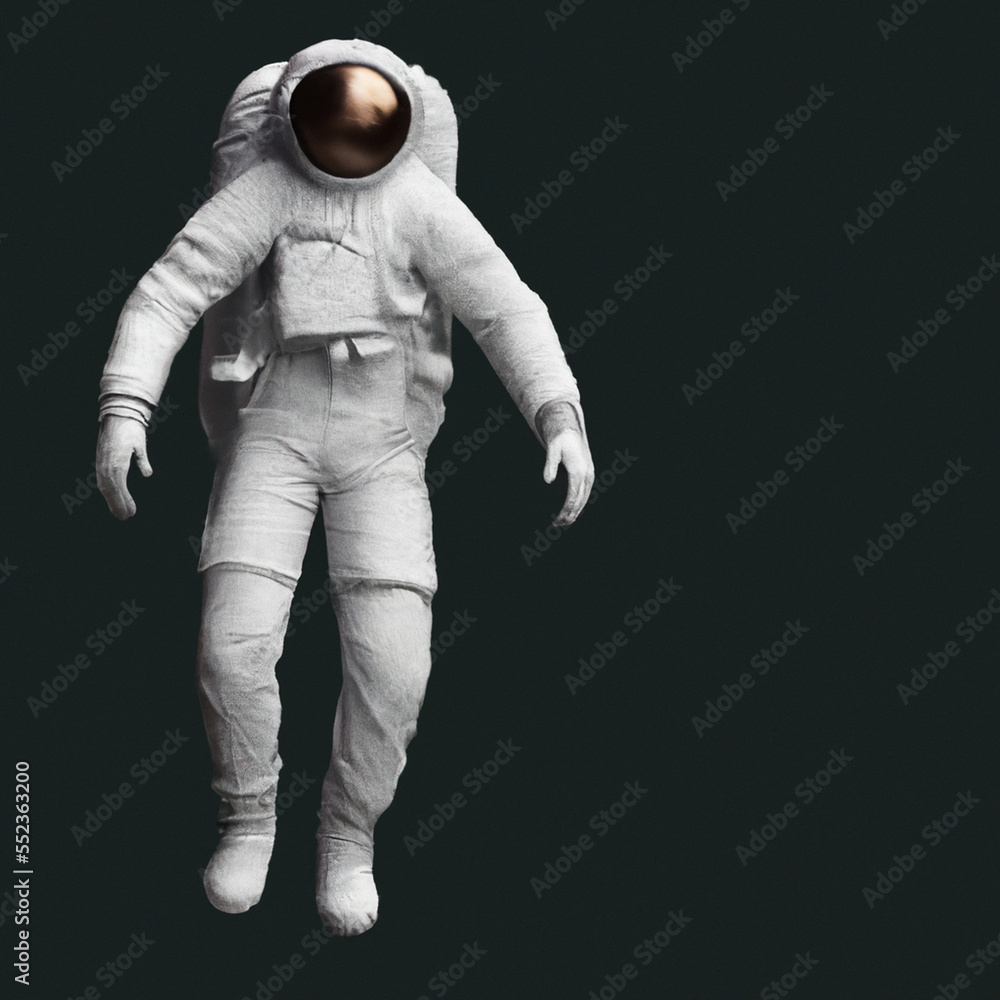 Strange astronaut floating generative ai illustration Strange astronaut floating generative ai illustration