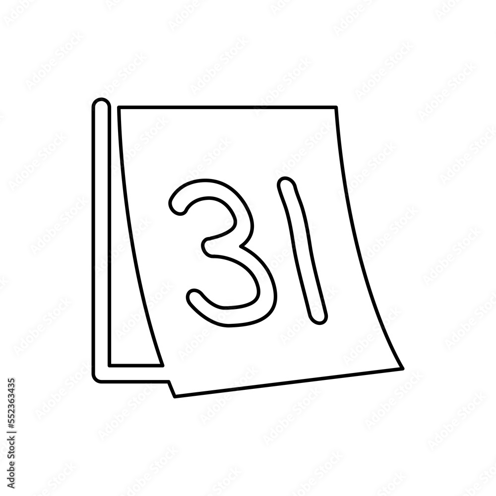 calendar icon on a white background, December 31, new year, vector illustration calendar icon on a white background, December 31, new year, vector illustration