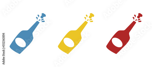 champagne bottle icon, vector illustration