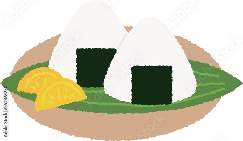 Traditional rice food called "onigiri" in Japan.