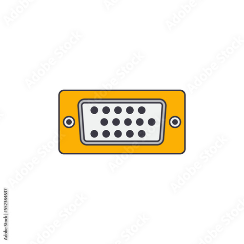 VGA port  icon in color, isolated on white background  © arum