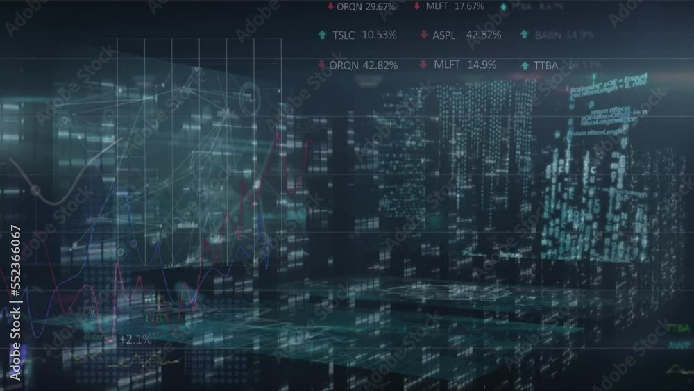 Animation of financial data processing over computer servers Animation of financial data processing over computer servers