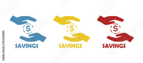 hands icon, concept of saving money, vector illustration