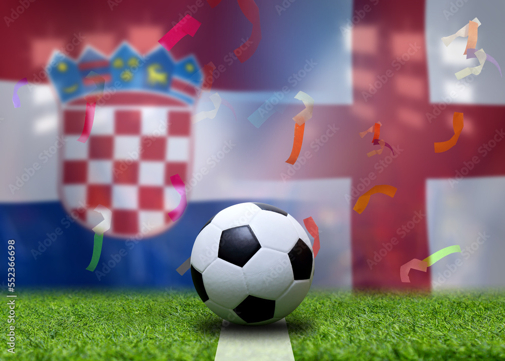 Naklejka premium Football Cup competition between the national Croatia and national England.