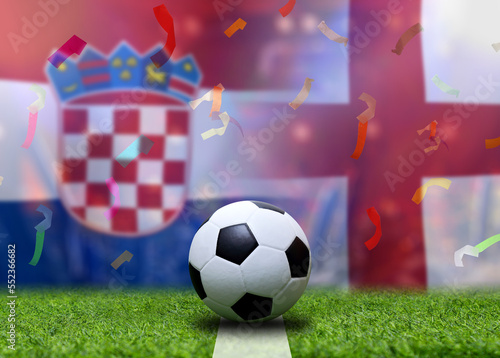 Football Cup competition between the national Croatia and national England. © Narin Sapaisarn