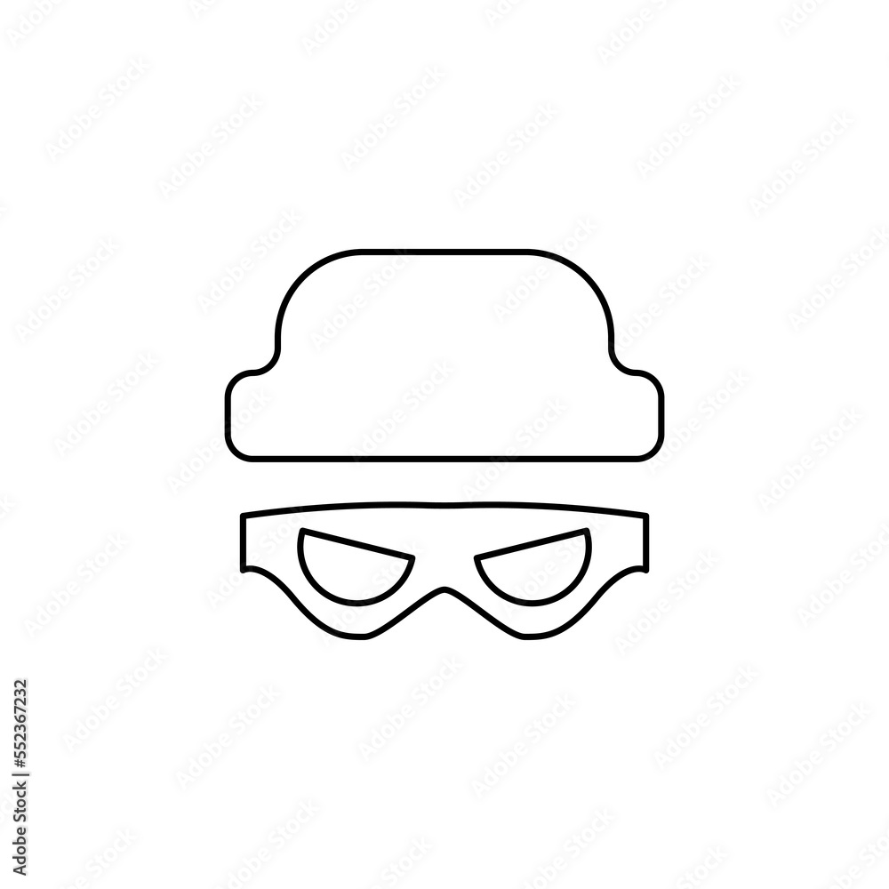 incognito icon, hat and mask, vector illustration