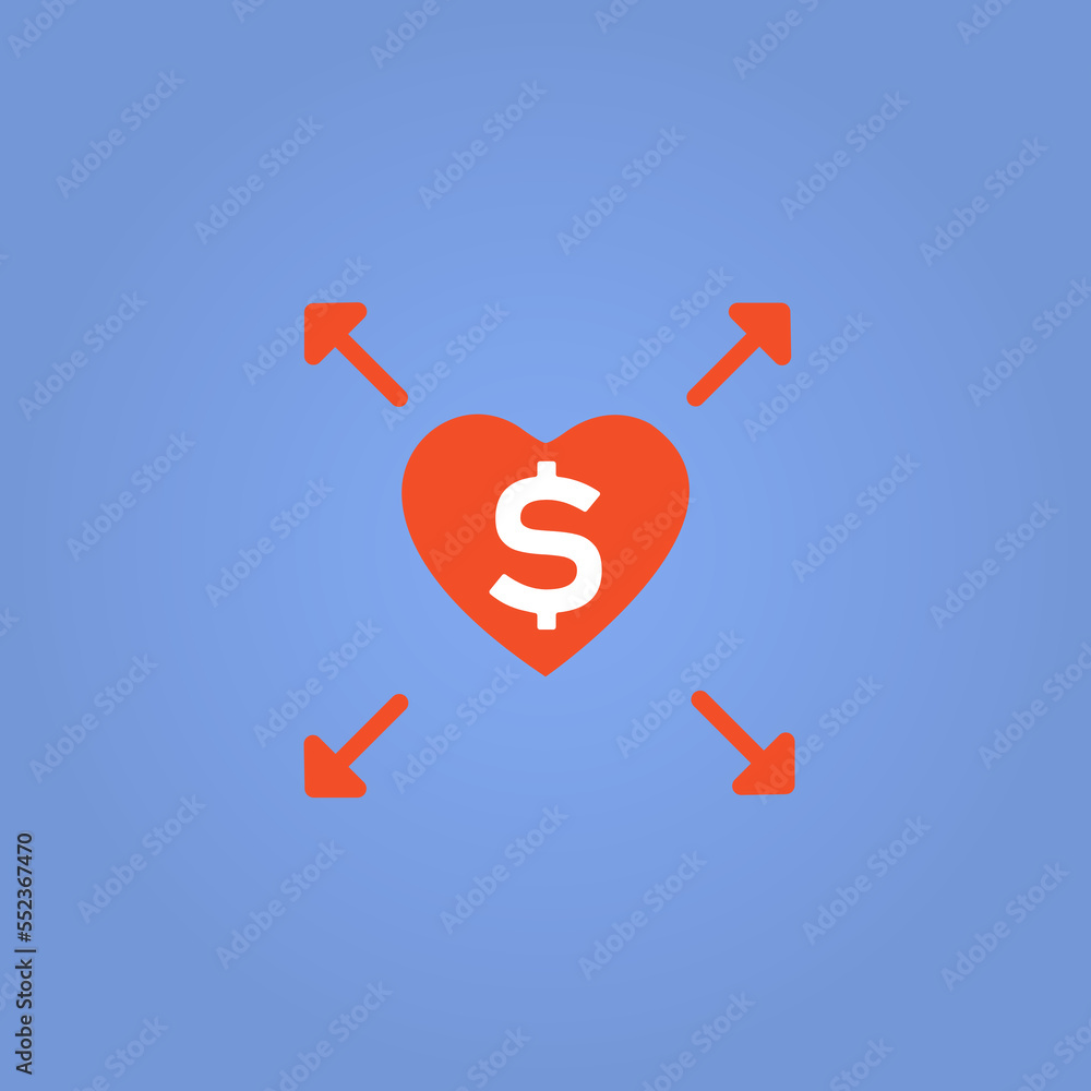 heart and dollar icon, vector illustration heart and dollar icon, vector illustration