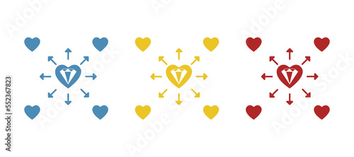 Fototapeta Naklejka Na Ścianę i Meble -  heart icon, diamond, vector illustration