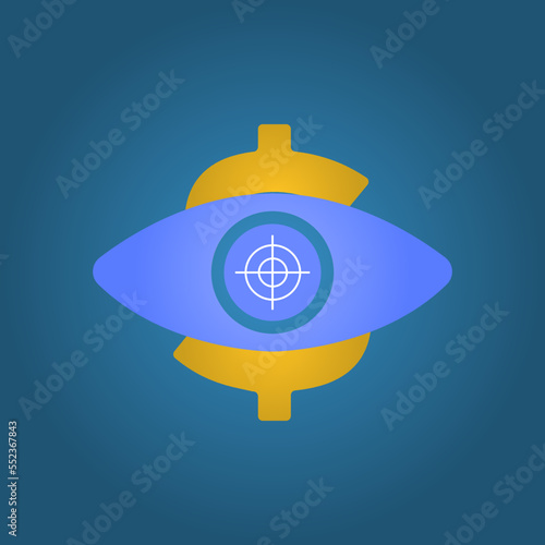 dollar icon, sight, vector illustration