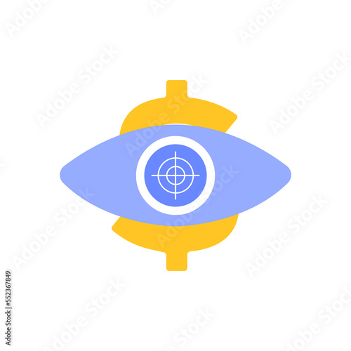 dollar icon, sight, vector illustration