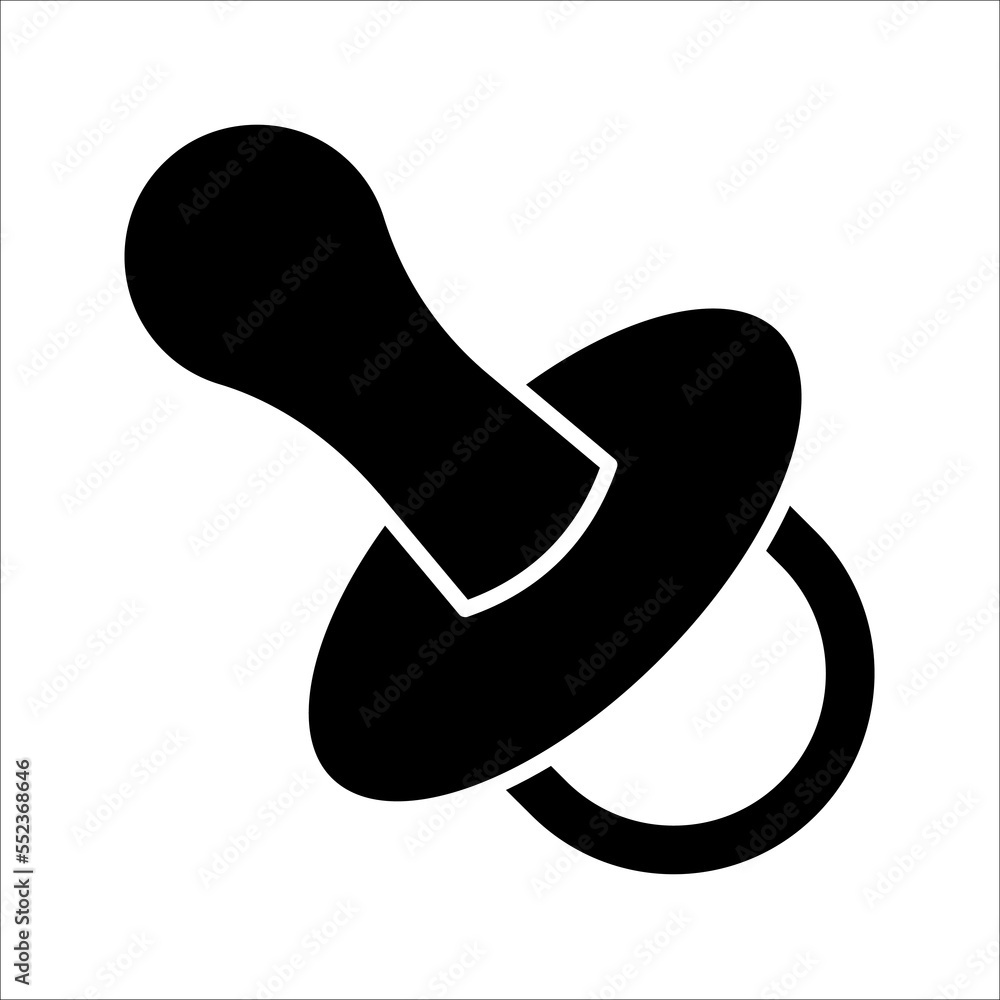 Baby pacifier vector icon. filled flat sign for mobile concept and web design. vector illustration on white background Baby pacifier vector icon. filled flat sign for mobile concept and web design. vector illustration on white background