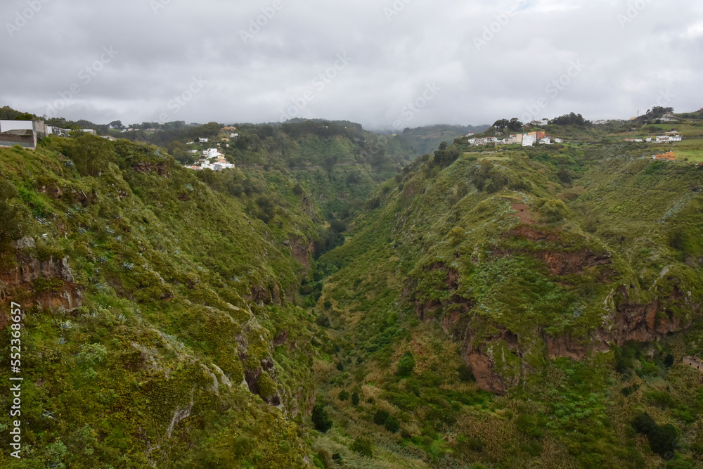 Panoramic view of scenery around Moya de Gran Canaria