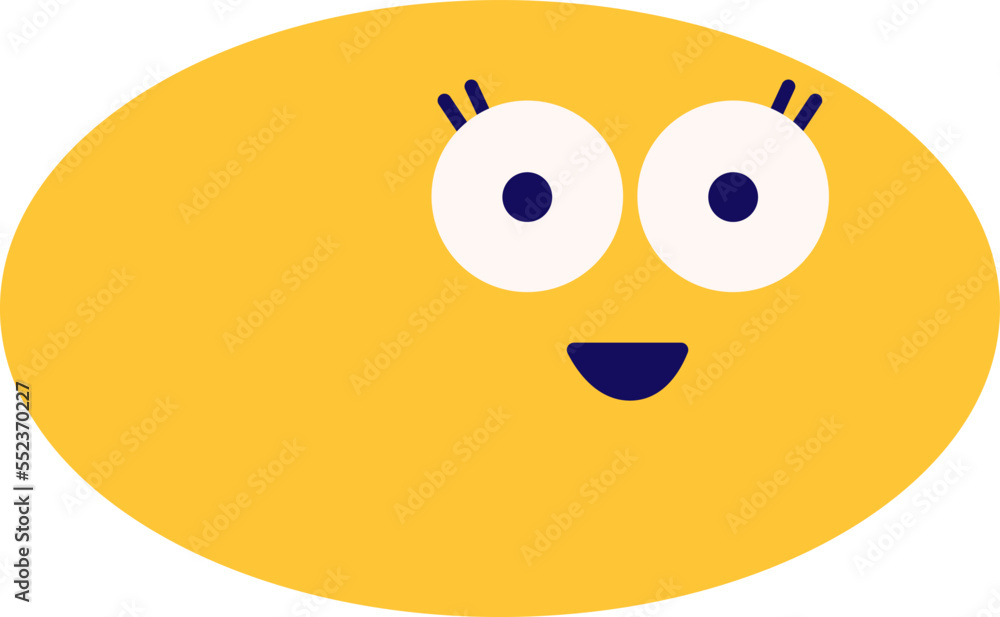 Cute cartoon oval geometric shape flat icon Cute cartoon oval geometric shape flat icon