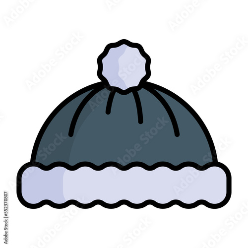 Winter cap vector design icon, winter beanie