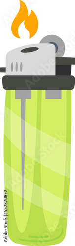 Lighter flat icon Flame on incendiary device