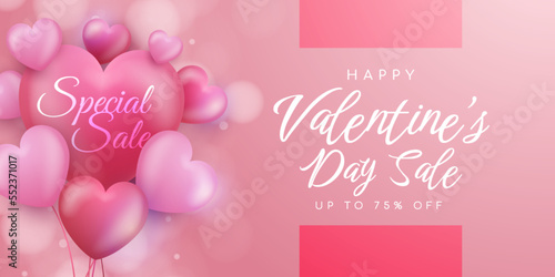 Awesome banner valentine s day sale commercial editable vector design