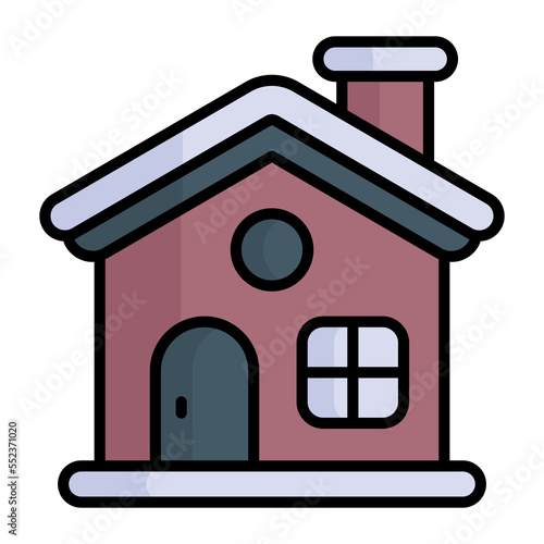 A decorative cottage vector icon design and residence building