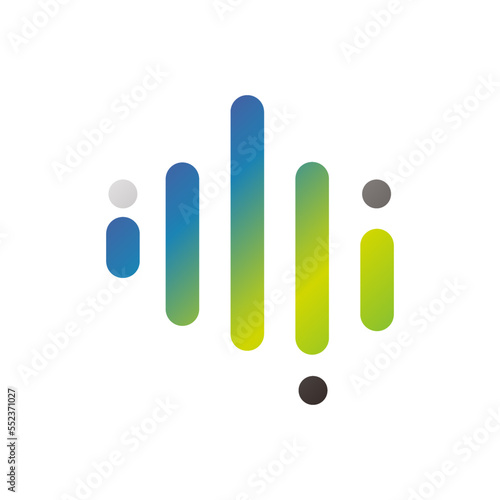 up and down bar graph logo vector design