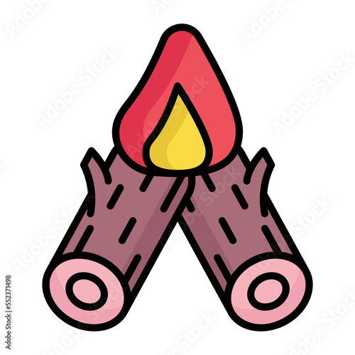 A modern icon design of bonfire in trendy style