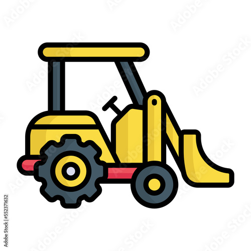 A perfect design icon of excavator in modern trendy style