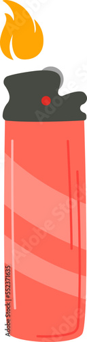 Lighter flat icon Flame on steel incendiary device