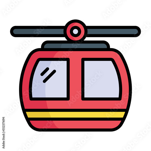 A beautiful vector design of funicular, cable car icon